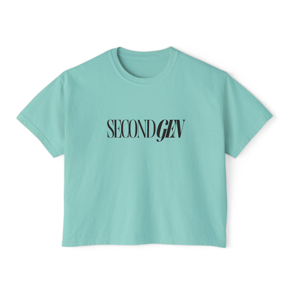 Second Gen Women's Boxy Tee — Minimal Retro Logo Crop Top