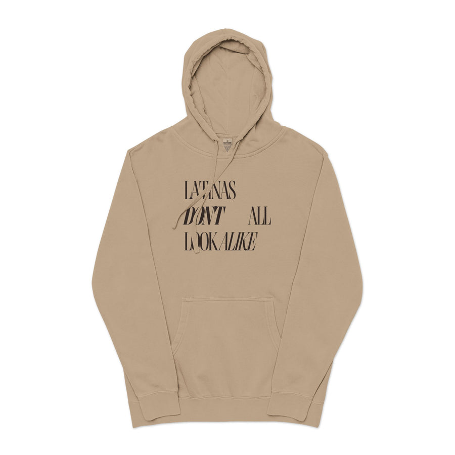 'Latinas Don't All Look Alike' Pigment-Dyed Statement Hoodie