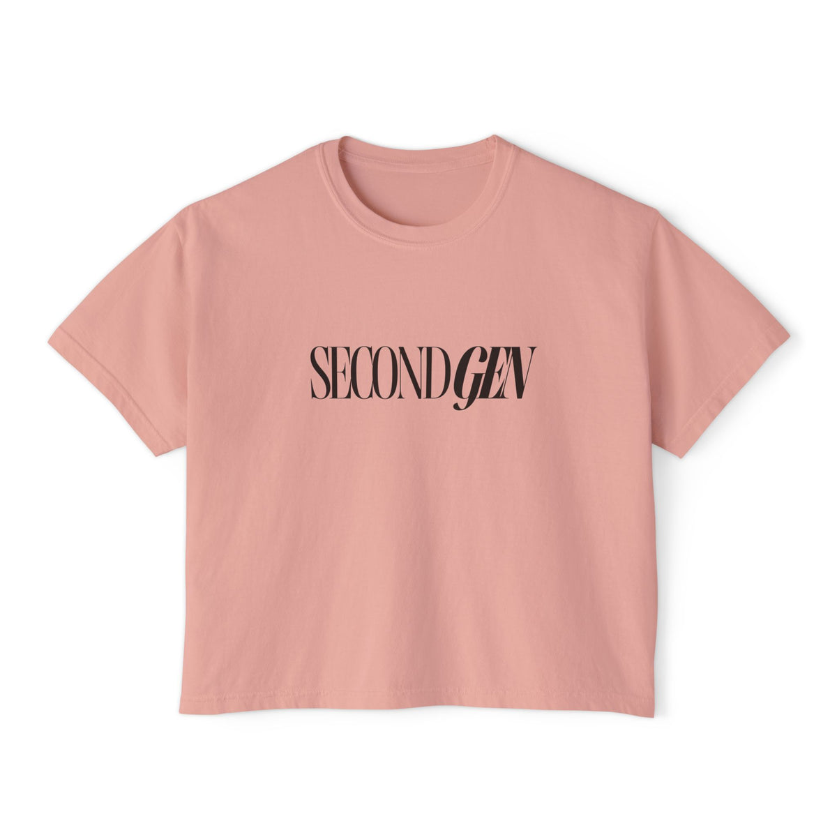 Second Gen Women's Boxy Tee — Minimal Retro Logo Crop Top